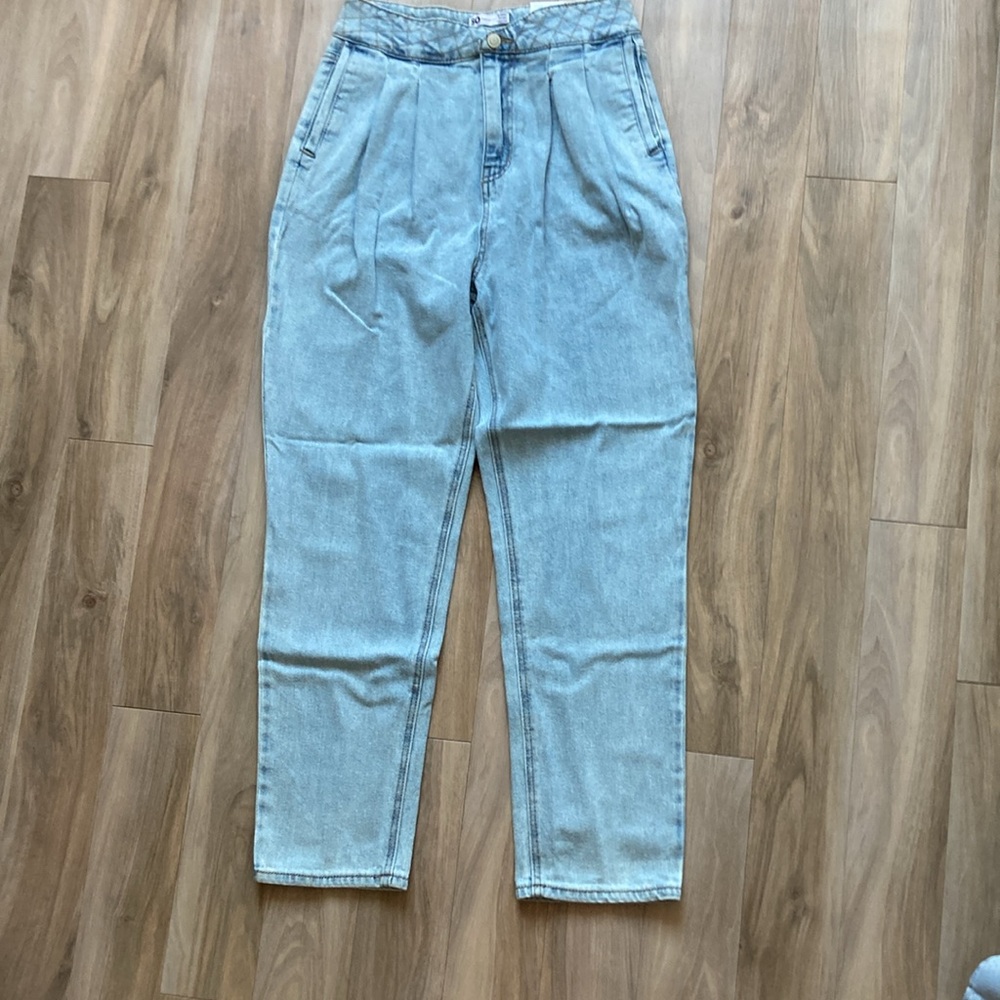So Super high rise straight woven denim jean pant quilted design waistband 9 29 - Picture 5 of 15